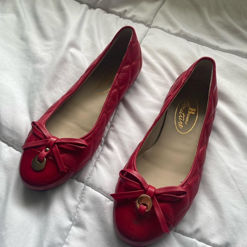 Red Bow Ballet Flats (Browns Couture)